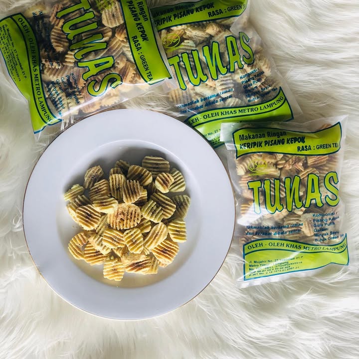 Keripik Pisang Kepok TUNAS – Rasa Green Tea
