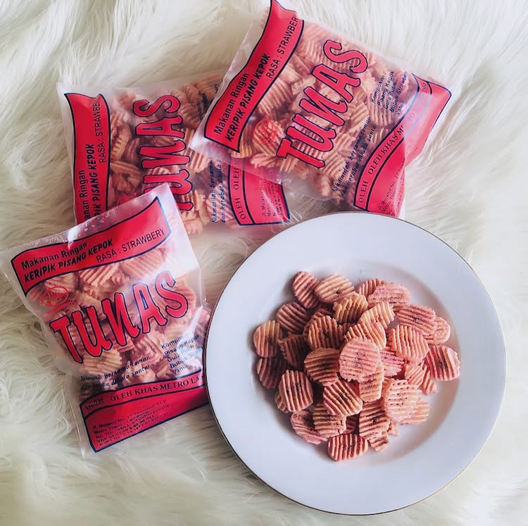 Keripik Pisang Kepok TUNAS – Rasa Stowberry